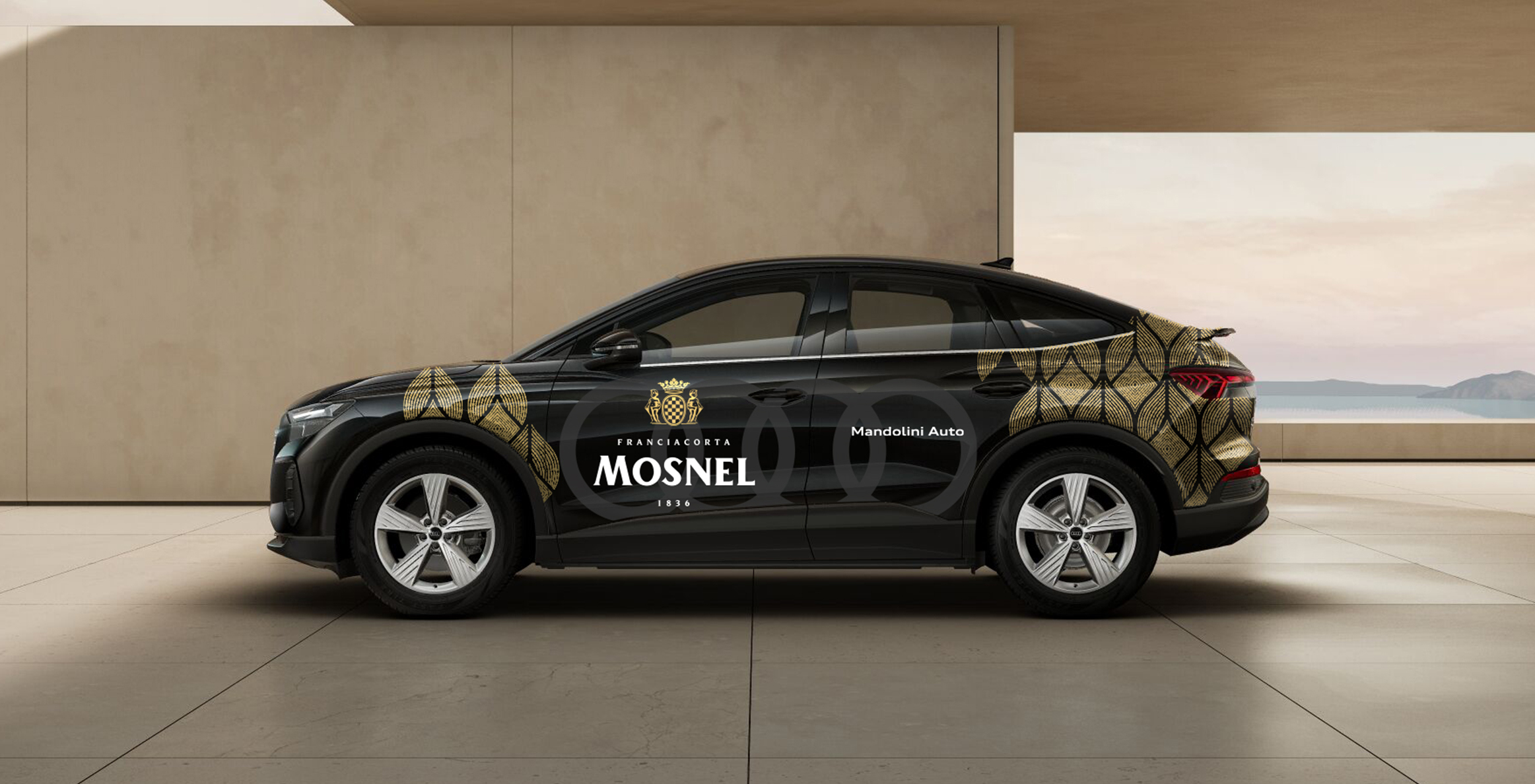 Car Wrapping Audi Q4 Sportback e-tron per Mosnel Franciacorta